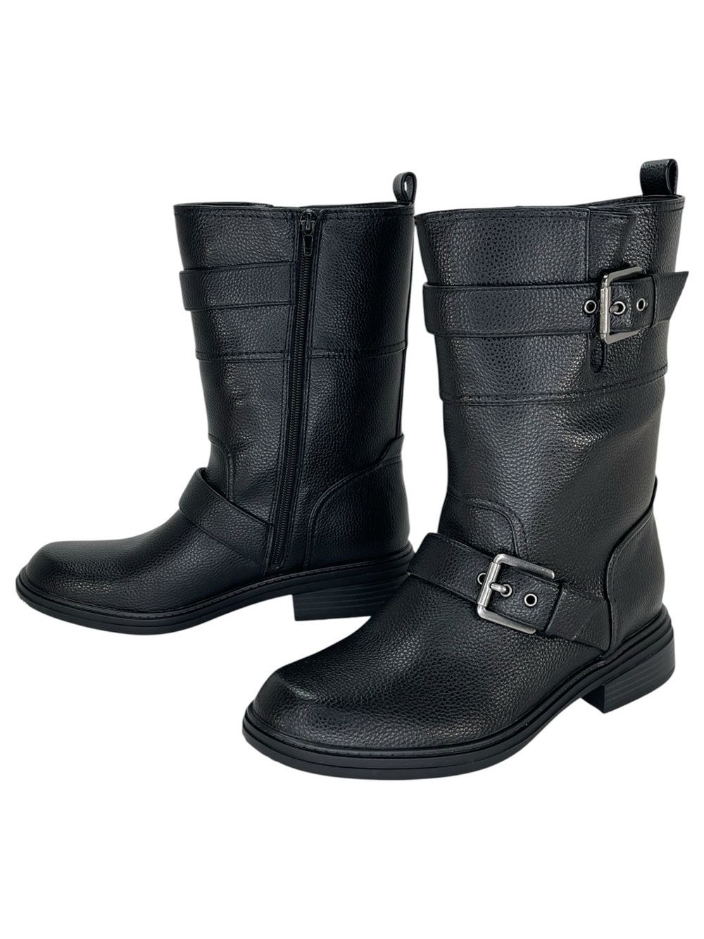 Naturalizer Latoya Black Pebbled Faux Leather Mid Calf Womens Boots Size 9W - Picture 10 of 12